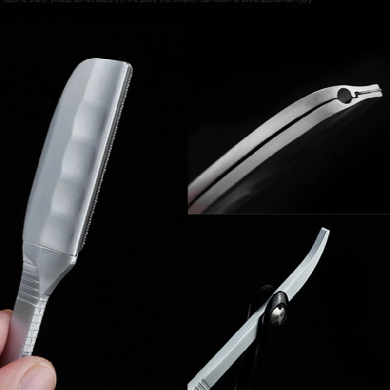 Japanese Manual Folding Hair Razor Holder Stainless Steel Shaving Eyebrow Knife For Feather Blade Hairdressing Tool G1221 241230