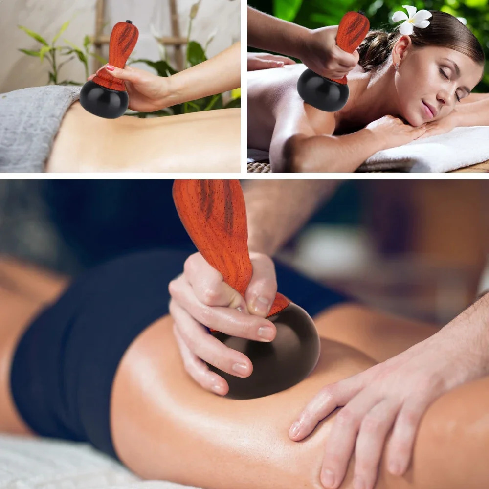 Stone Electric GuaSha Natural Stone Needle Skin Scraping Back Neck Face Massage Relax Muscles Skin Lift Care Spa 241230