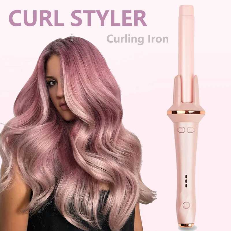 LCD Automatic Curler Rotating Curling Iron Ceramic Professional Hot Hair Stick Portable Air Rotating Curling W241231