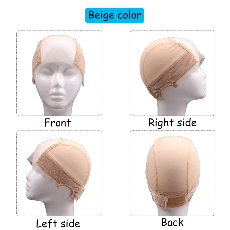 Hd Lace Wig Cap With Velvet Grip Band For Women U Part Lace Wig Caps For Making Wigs Brown Beige Wig Grip Cap With Lace 241230