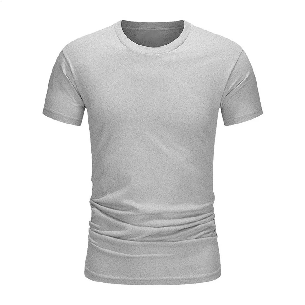 Summer Mens Cotton Tshirt Fashion Slim Black Short Sleeved Comfortable Casual Round Neck Tshirts Top Clothing 241223