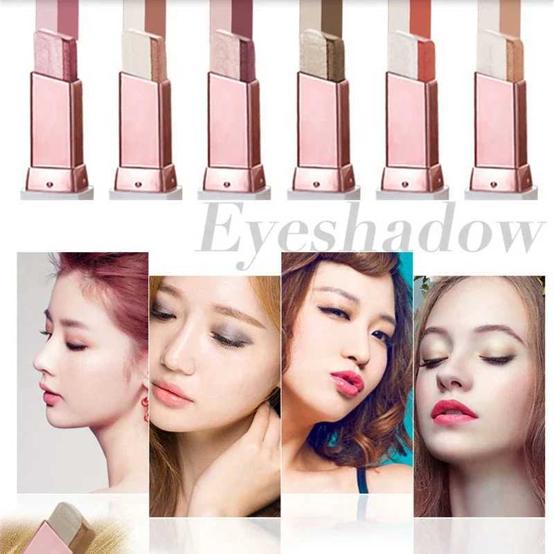 Professional 2-in-1 two color gradual change velvet shadow eye shadow stick waterproof and durable shimmer metal eye shadow makeup W241230