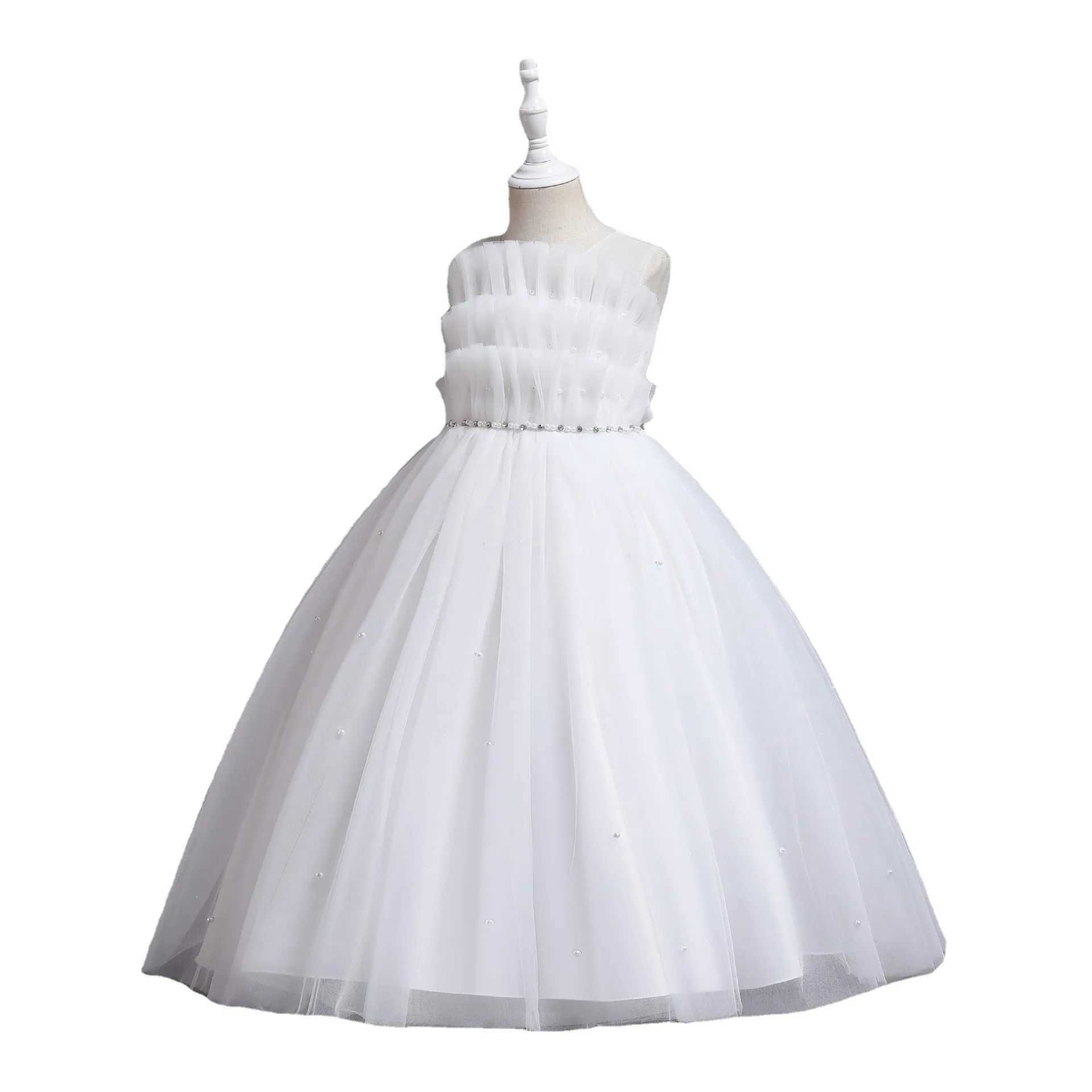 New Fashion Childrens Girls Summer Girls Dress Princess Medium sized Childrens Dress Fluffy Birthday Par Dress W241231