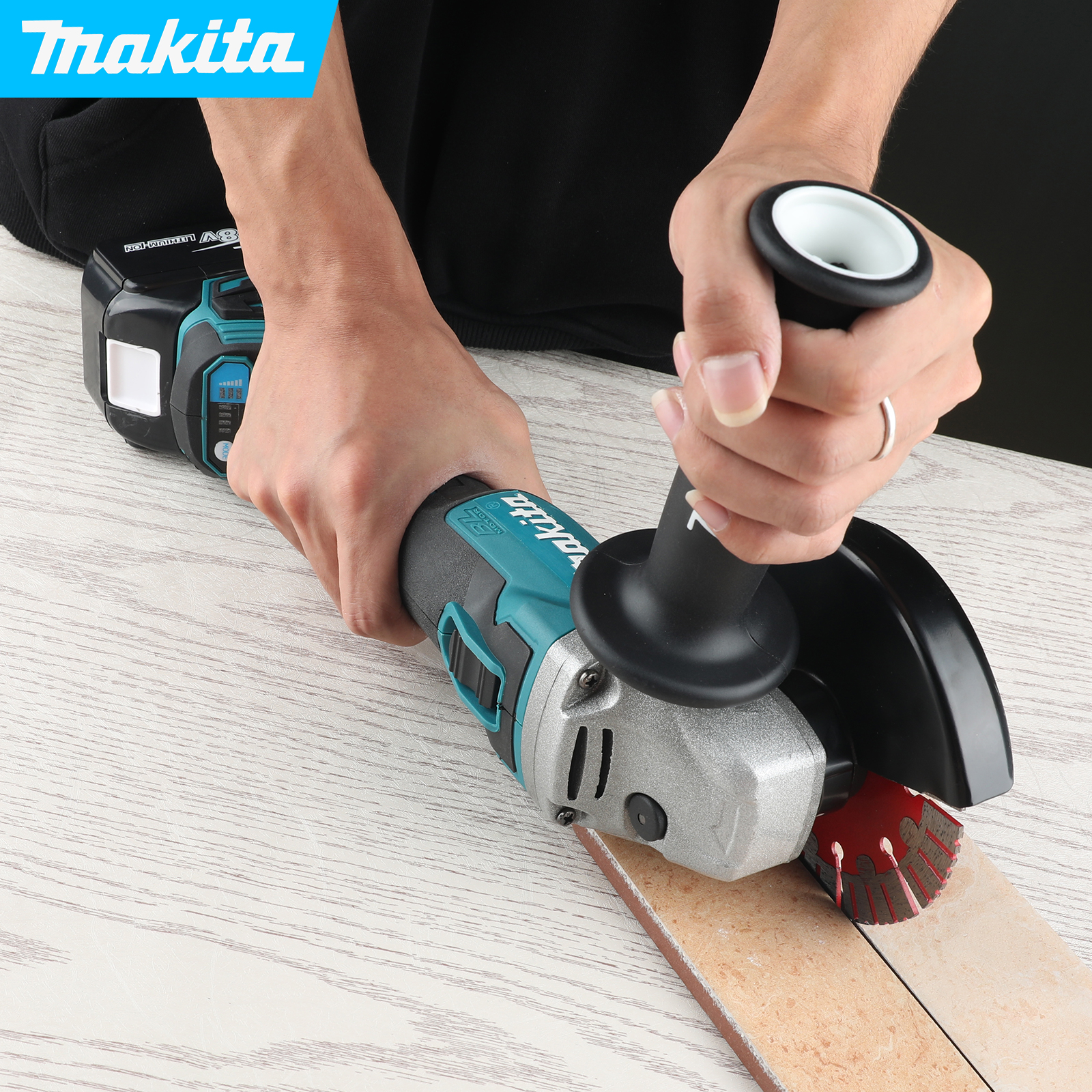 Makita DGA404 Cordless Angle Grinder - 18V Power with 125mm Disc Size for Versatile Cutting Applications