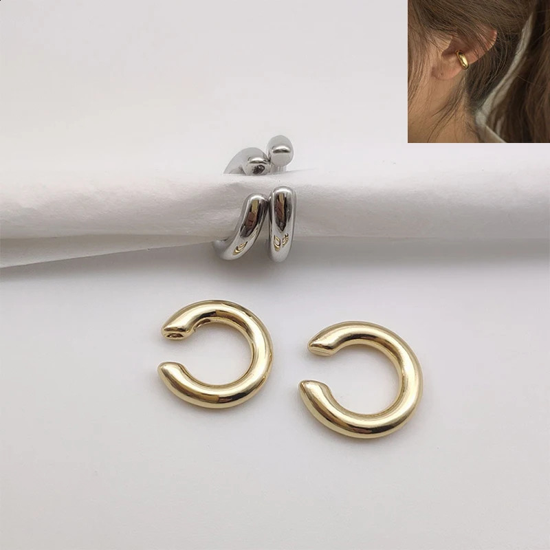Punk Asymmetric Metal Ear Clip Nonpiercing Earbone Clips Cshaped Ring Minimalist Earrings For Women Fashion Jewelry Gifts 241225