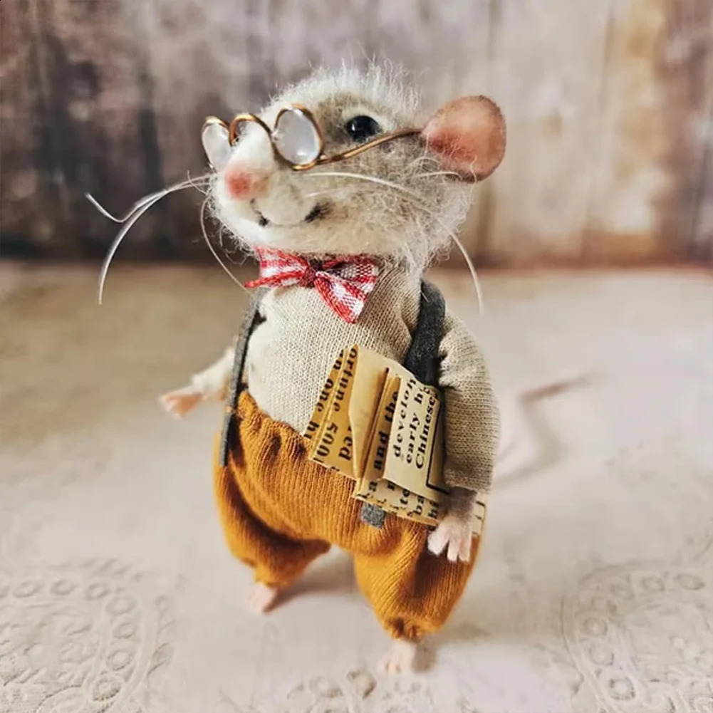 Christmas Needle Felted Mouse Doll DIY Handmade Wool Ornaments Felting Mice Crafts Decorations 241230 - view 3