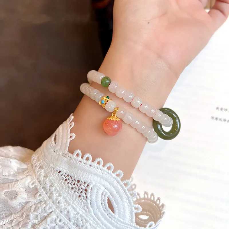 Natural Hetian Jade Luxury Quty Fashion Jewelry Exquisite Elegant Simple Premium Bracelet Sexy Young Girl Exquisite Jewelry W241231