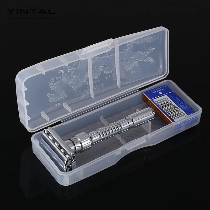 Double Edge Safety Razor Adjustable Classic Mens Shaving Mild to Aggressive Hair Removal Manual Shaver it with 5 Blades 241230
