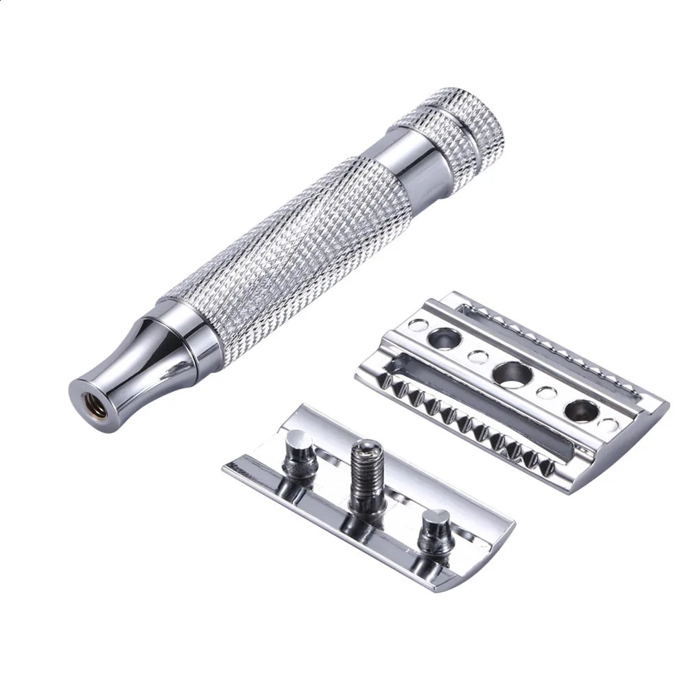 5 Blades 1 Razor Men Shaving Classic Safety Razor Copper Alloy Manual Razors Double Edge Razor Travel Kit Wet Shaver 241230