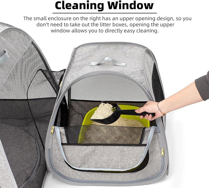 Portable Cat Playpen, Trapezoidal Design for Better Standing, Foldable Pet Tent for Indoor and Outdoor Use of Kitten and Puppy, Dog Play Enclosure, Ca