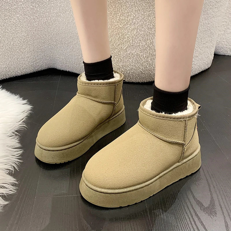 Classic Thickened Fluff Womens Snow Boots Comfortable Warm Ankle Boots Women Winter Ladies Shoes Chunky Botas Mujer 241231