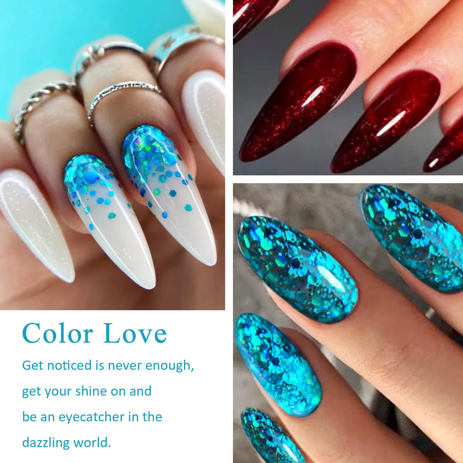 MEET ACROSS 7pcs Glitter Gel Nail Polish Set Nude Pink Reflective Soak Off UV Gel Kit Varnish Nail Supplies Manicure DIY 241230