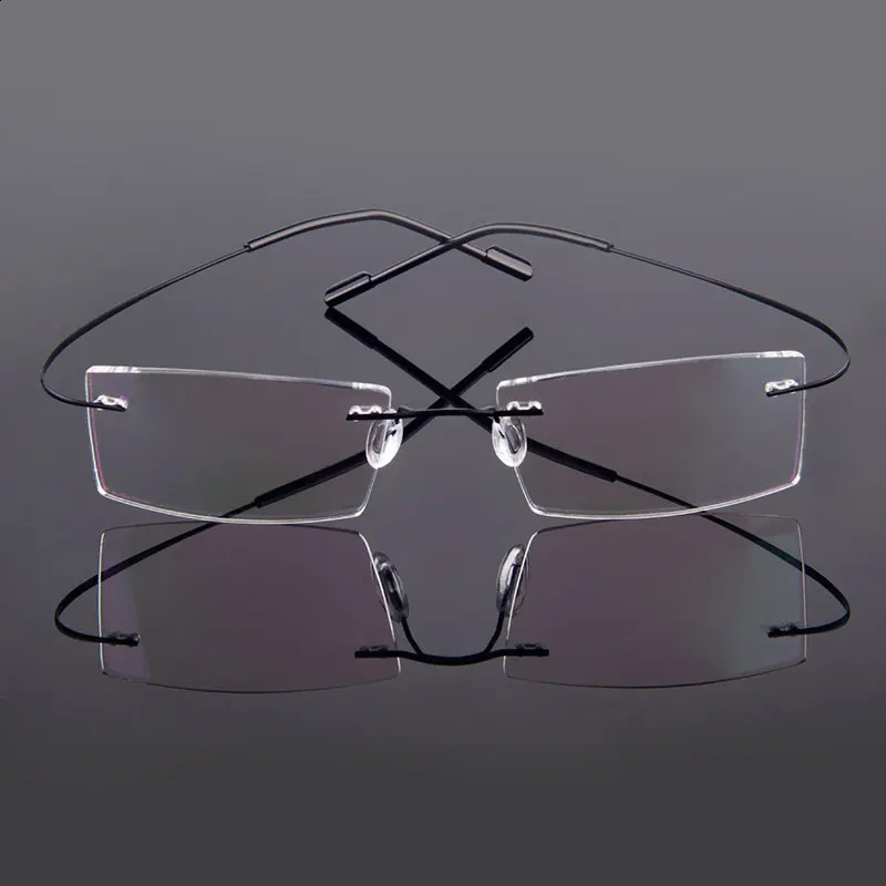 Gmei Optical Fashion Rimless Glasses Frame Memory Alloy Eyeglasses Prescription Ultralight Flexible Frames 9 Colors T8089 241230