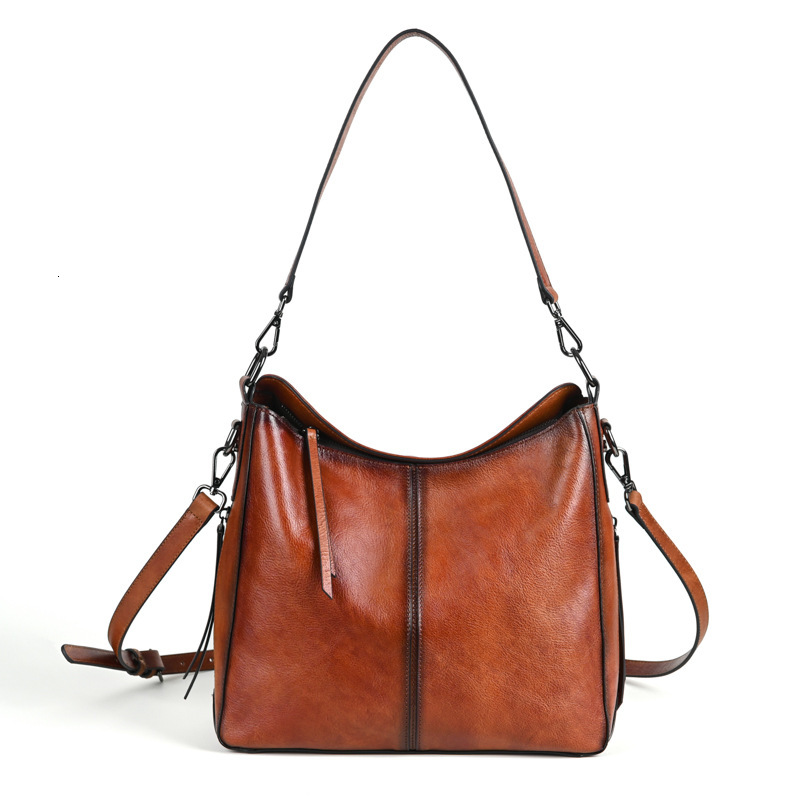 2024 New Trendy Top layer Cowhide Women's Large Capacity Soft Leather Crossbody Shoulder Underarm Bag