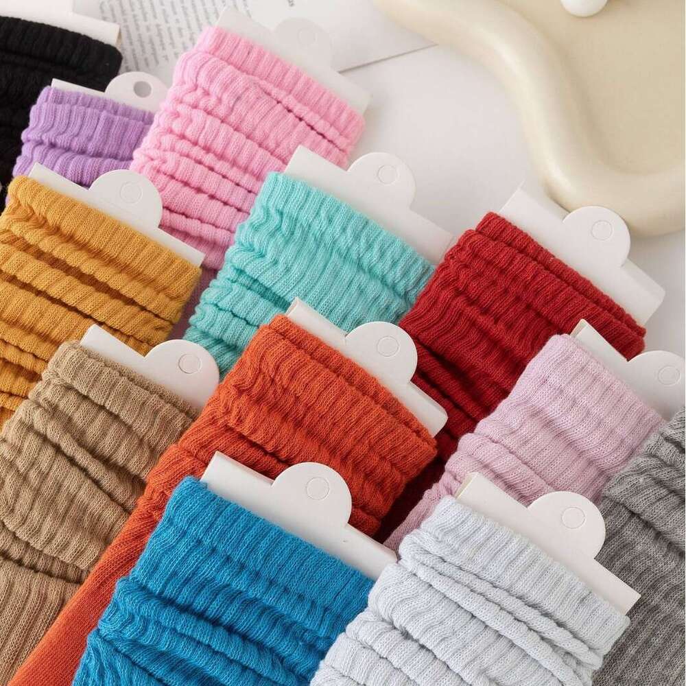 Socks For Women In Spring And Autumn, Mid Ins, Trendy Internet Celebrities, Colorful Flat Stacking Candy Colored Long Tube Socks, Autumn