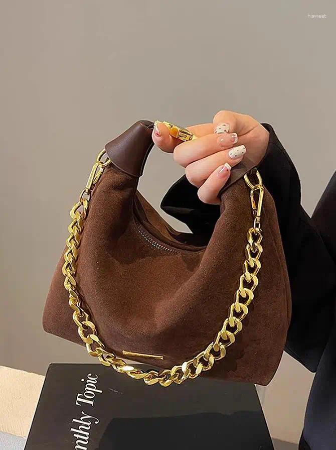 Totes Trendy Retro Crossbody Bag Suede Leather Shoulder Bags Women Tote Ladies Handbags And Purses Autumn Vintage Hobos Dumpling