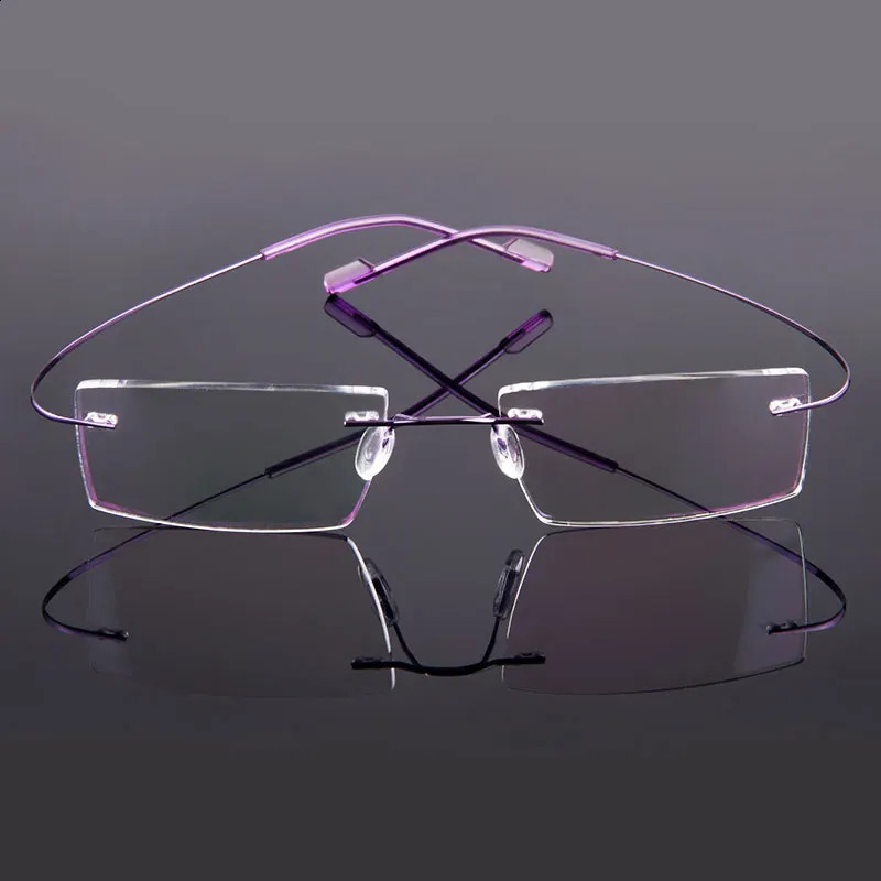 Gmei Optical Fashion Rimless Glasses Frame Memory Alloy Eyeglasses Prescription Ultralight Flexible Frames 9 Colors T8089 241230