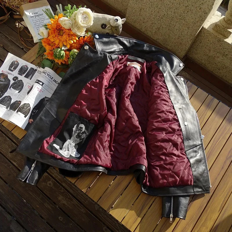 .Classic YRFree 613 motor rider style genuine jacket.Men quality tanned goatskin coat.Cool Horse leather cloth 241230
