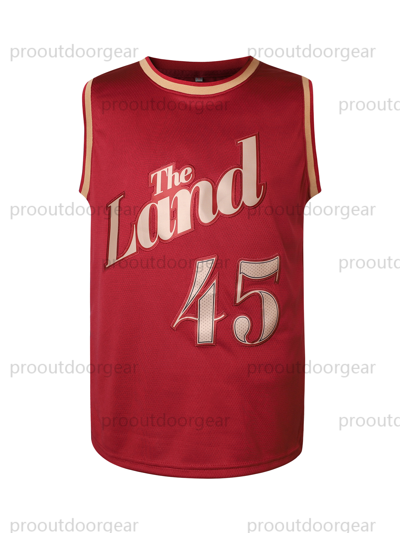 45 Mens Sports Team Basketball Jersey Polyester Knit Fabric Embroidered Letters & Numbers Crew Neck Sleeveless Training Vest Jerseys