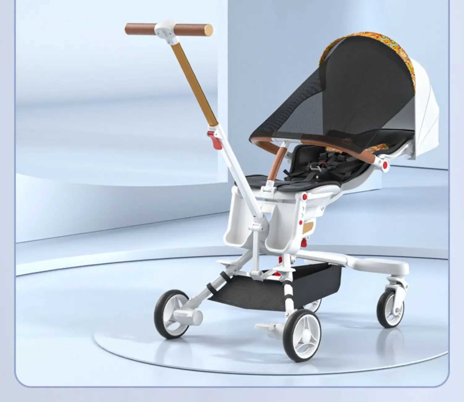 Stroller Childrens Cart Lay Flat Prams Portable Travel Baby Carriage Luxury High Landscape Baby Seat Rotation CommutationXJ241231