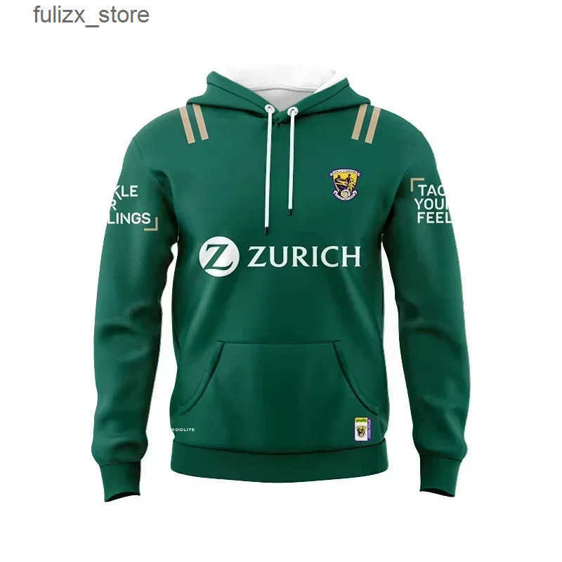 Rugby Jerseys 2023 Wexford Jersey 3 Stripes Home Goalkeeper Irish Jumper Hooded 3D Print Comfortable Casual Sports Jumper Shopping Fashion L240910