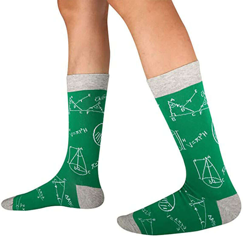 Colorful Mathematical Printed Men's Socks, Popular European And American Foreign Trade Cotton Mid Tube Socks