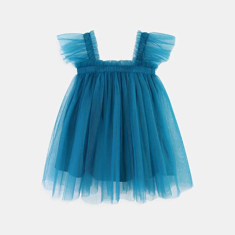Summer Babys Clothing 0-6Y Sweet KidsCamisole Dress Girls Suspender Flying Sleeve Tulle Dress Girls Outfit W241231