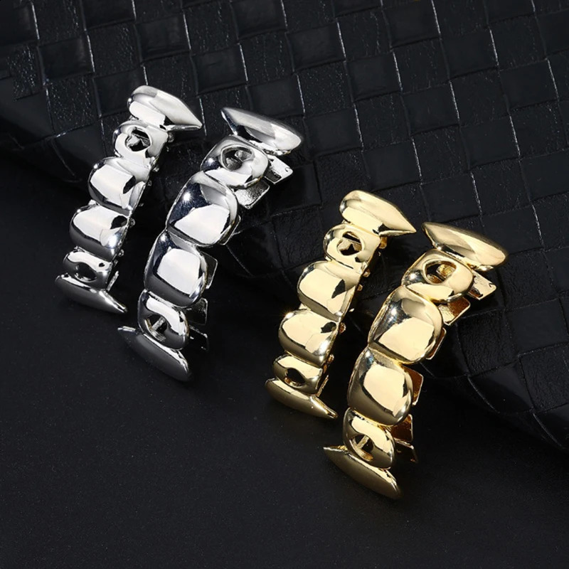 HipHop Classic Single Teeth Golden Tooth Caps Decor Gold Plated Dental Grills Body Jewelry For Women Men 241225