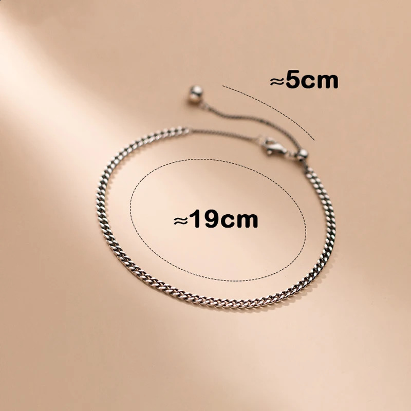 925 Silver Ankle Jewelry Foot Bracelet Chain Women Jewelry On Leg Thai Silver Adjustable Simpl For Anklet Girls Socks Vintage 241226