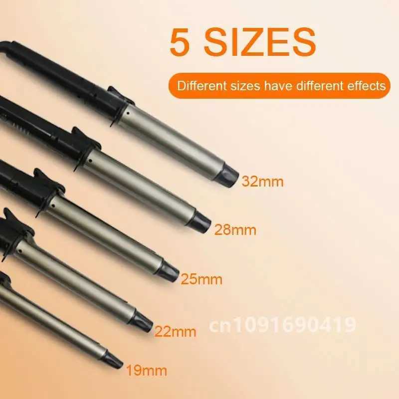 Pro New Cone Gold Ceramic Coated Plate Curling Iron Electric Styling Machine Hair Curler Wand Tool Waver Magic Curler W241231