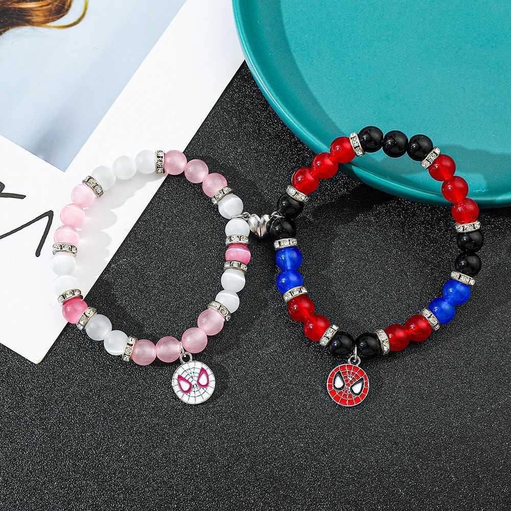 Spider Man Friendship Bracelet Best Friend Bff Halloween Christmas Match Rope Bead Chain Couple Bracelet New 2025 W241231