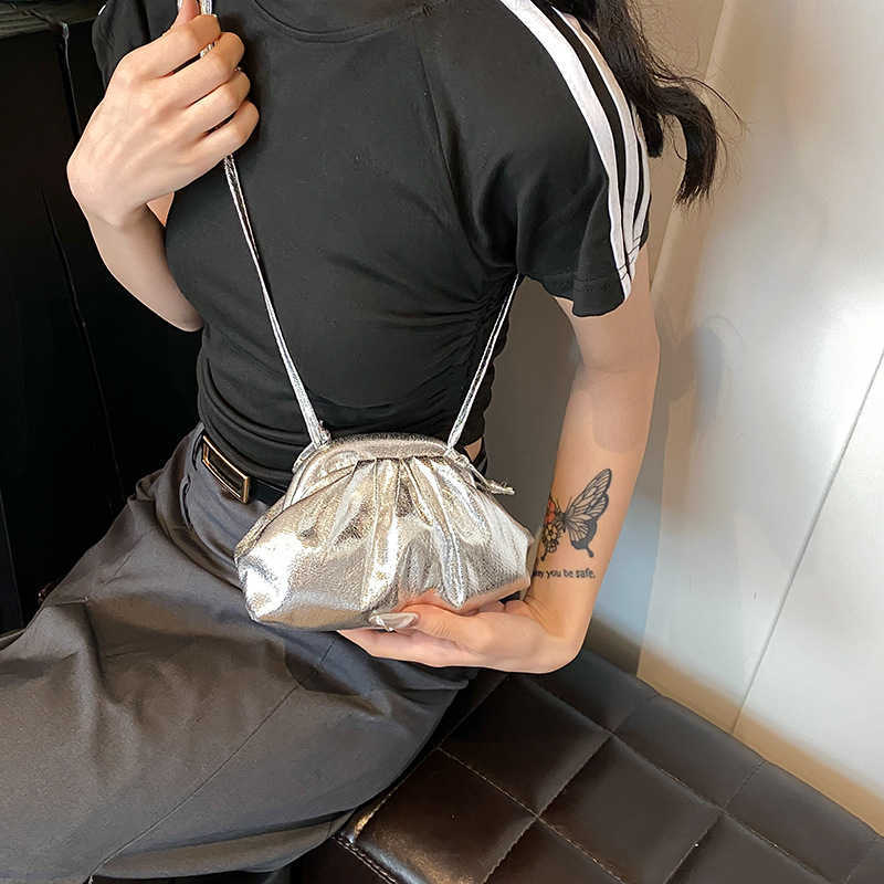 Wrinkled and stylish candy colored drawstring 2024 summer fashion simple solid color single shoulder crossbody women's bag 241231