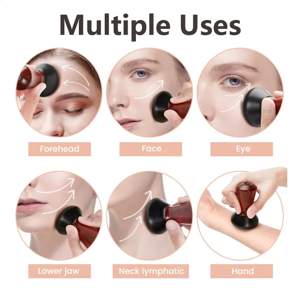 Electric Volcanic Stone Massage Gua Sha Natural Bian Stone Back Neck Face Massager Spa Care Skin Remove Wrinkles 241230