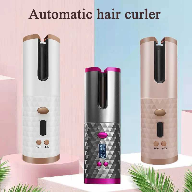 USB Charging Curler Flat Iron Automatic Curler Wireless Curler Female Curling Wave Tool Portable LCD Monitor W241231