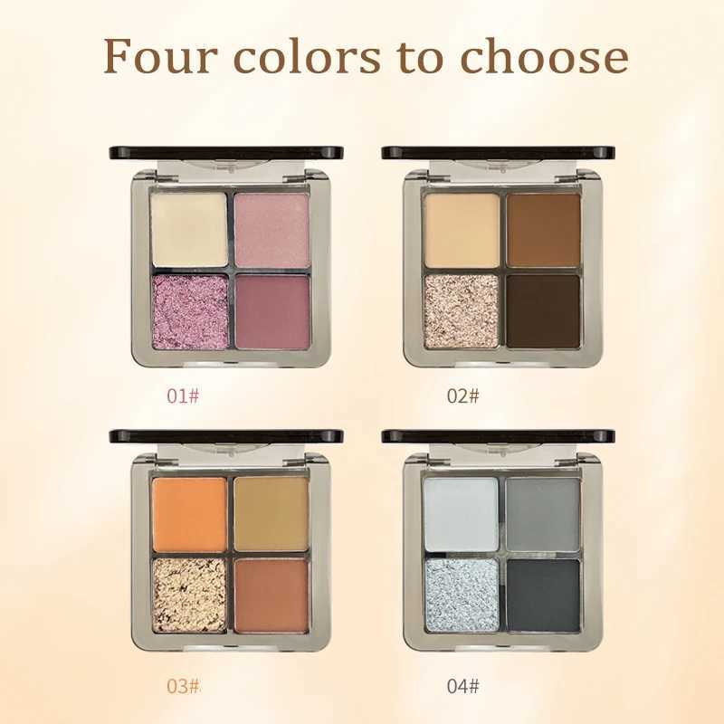 4-color punk smoke black eye shadow palette matte flash mashed potato eye shadow makeup cement grey rose brown eye shadow pigment W241230
