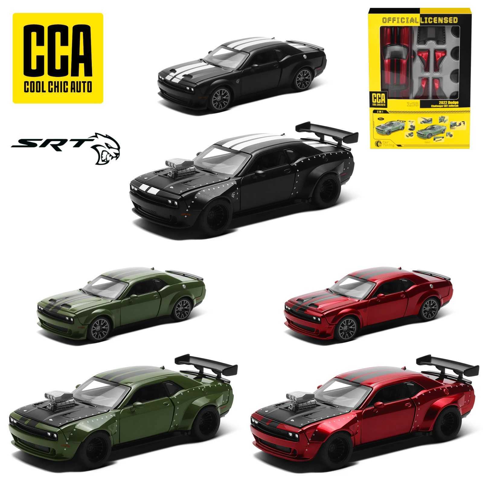 CCA 1/36 Dodge Challenger SRT Hellcat assembly modified toy car model suitable for boys children Diecast non-metallic wheel series gifts W241231