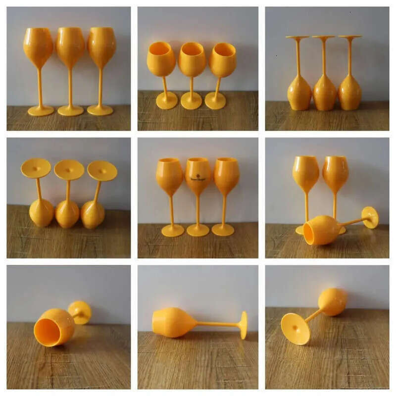 Wine 6Pcs Yellow Glasses Veuve Label Polycarbonate Clicquot Champagne Flutes Coupes Wisky Cups6361734 Drop Delivery Home Dhokp