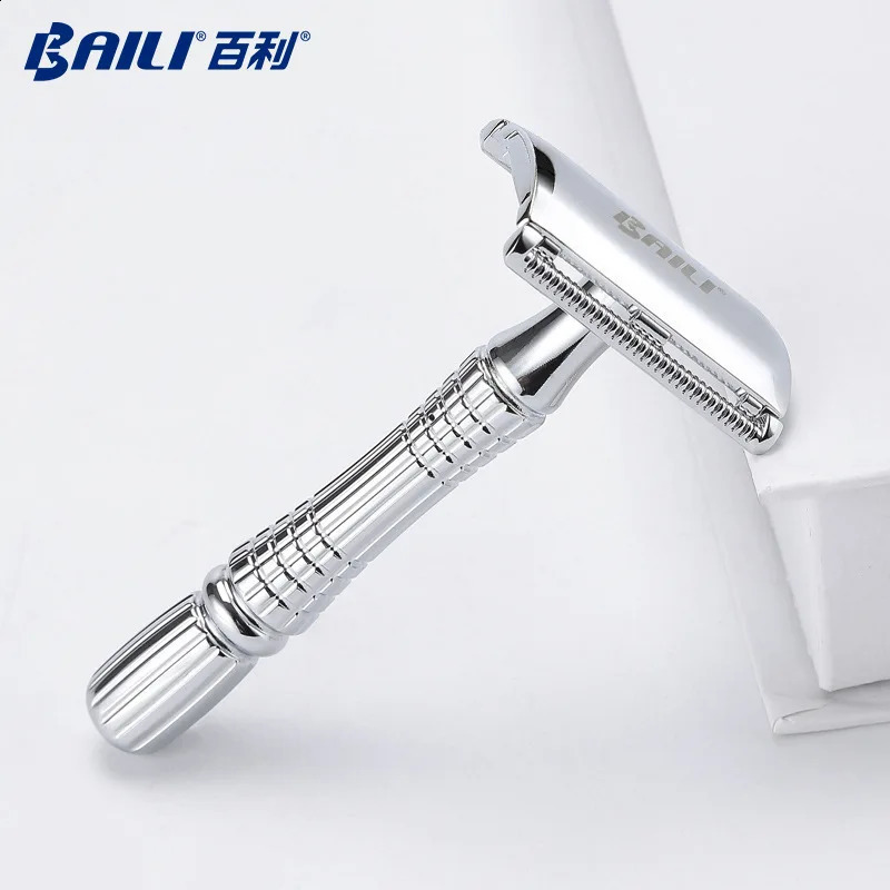 BAILI Adjustable Safety Razor Manual Double Edge Classic Mens Shaving Mild to Aggressive Hair Removal Shaver it with 1 Blades 241230