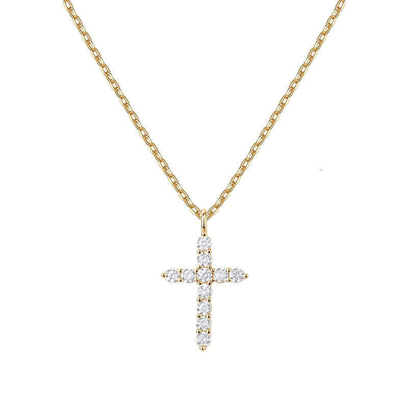 full dia cross light zircon collarbone chain necklace female niche highend accessory