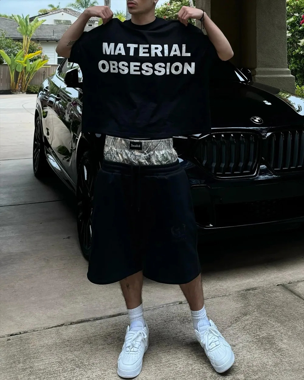 Y2K Camouflage Double Waist Shorts Harajuku Embroidered Casual Sports Shorts Mens Hip Hop High Waist Street Clothing Cotton Pants 241230
