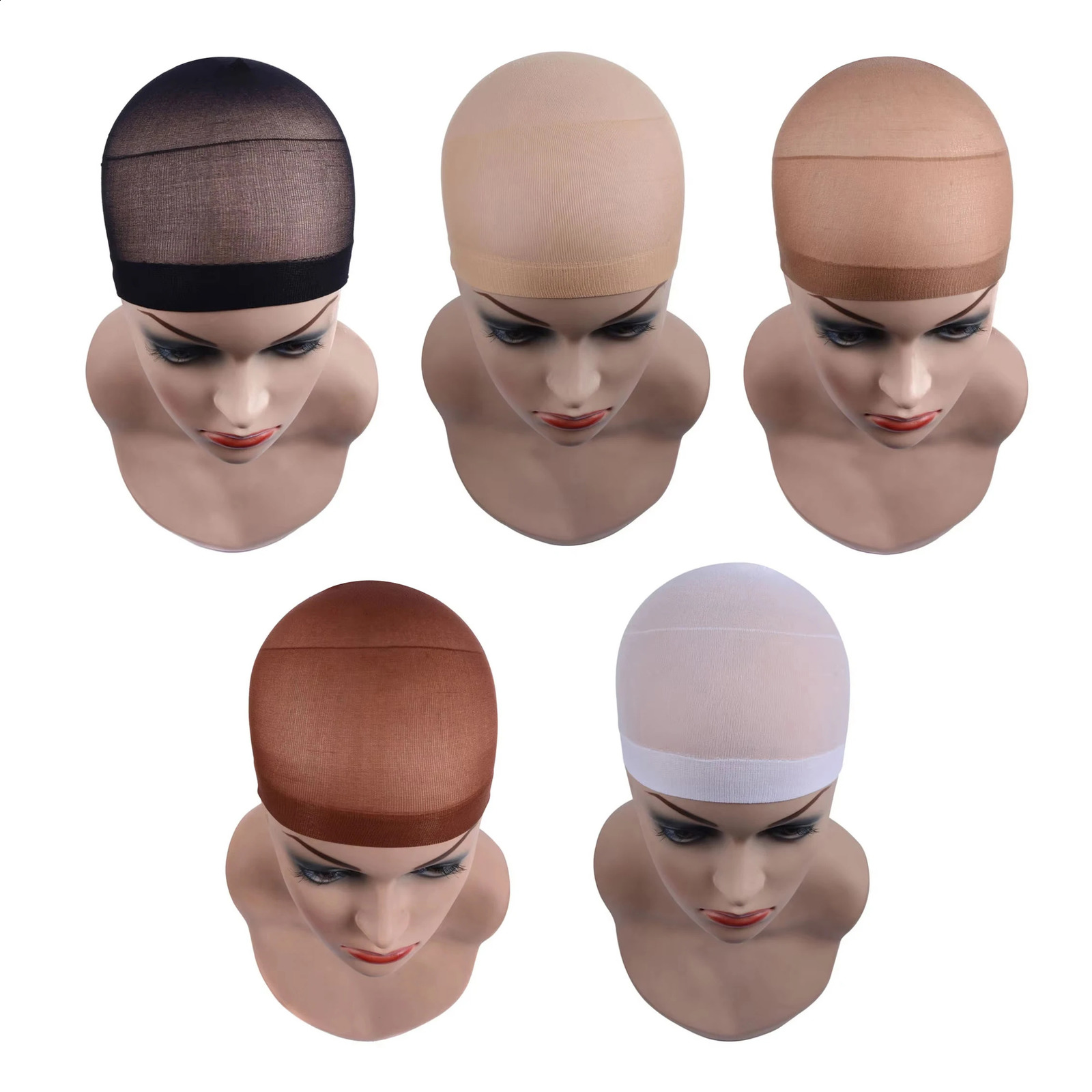 24pcs12bagGood Quality Deluxe Wig Cap Hair Net For Weave Hair Wig hairnets Stretch Mesh Wig Cap For Making Wigs Free Size 241230