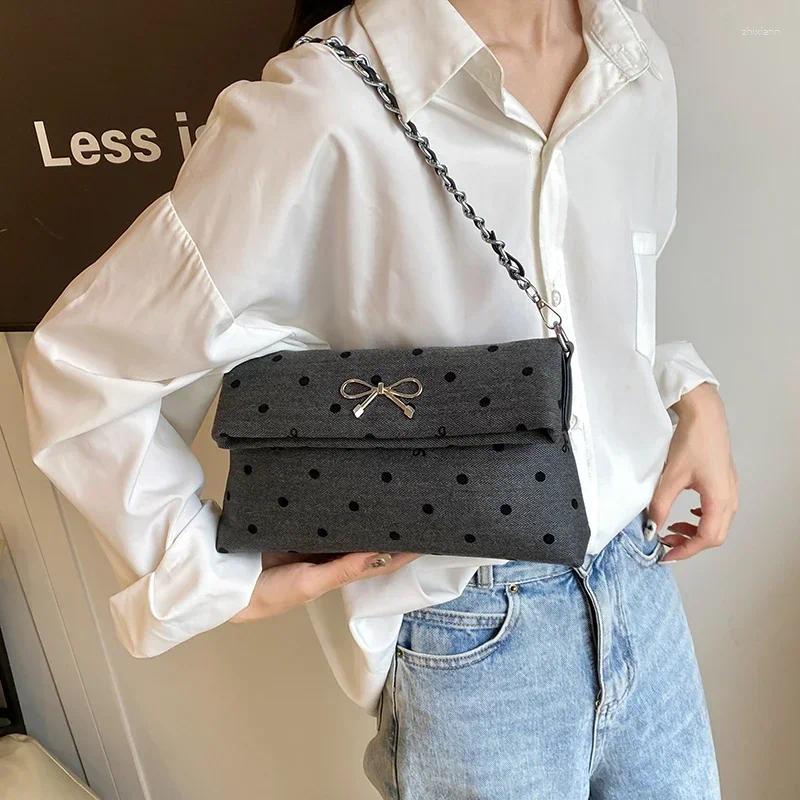2025 NEW Totes Large Capacity Women's Handbags Fashion Chain Soft Shoulder Crossbody Bags Bow Dot Bolsas Mujer zhanyishengli