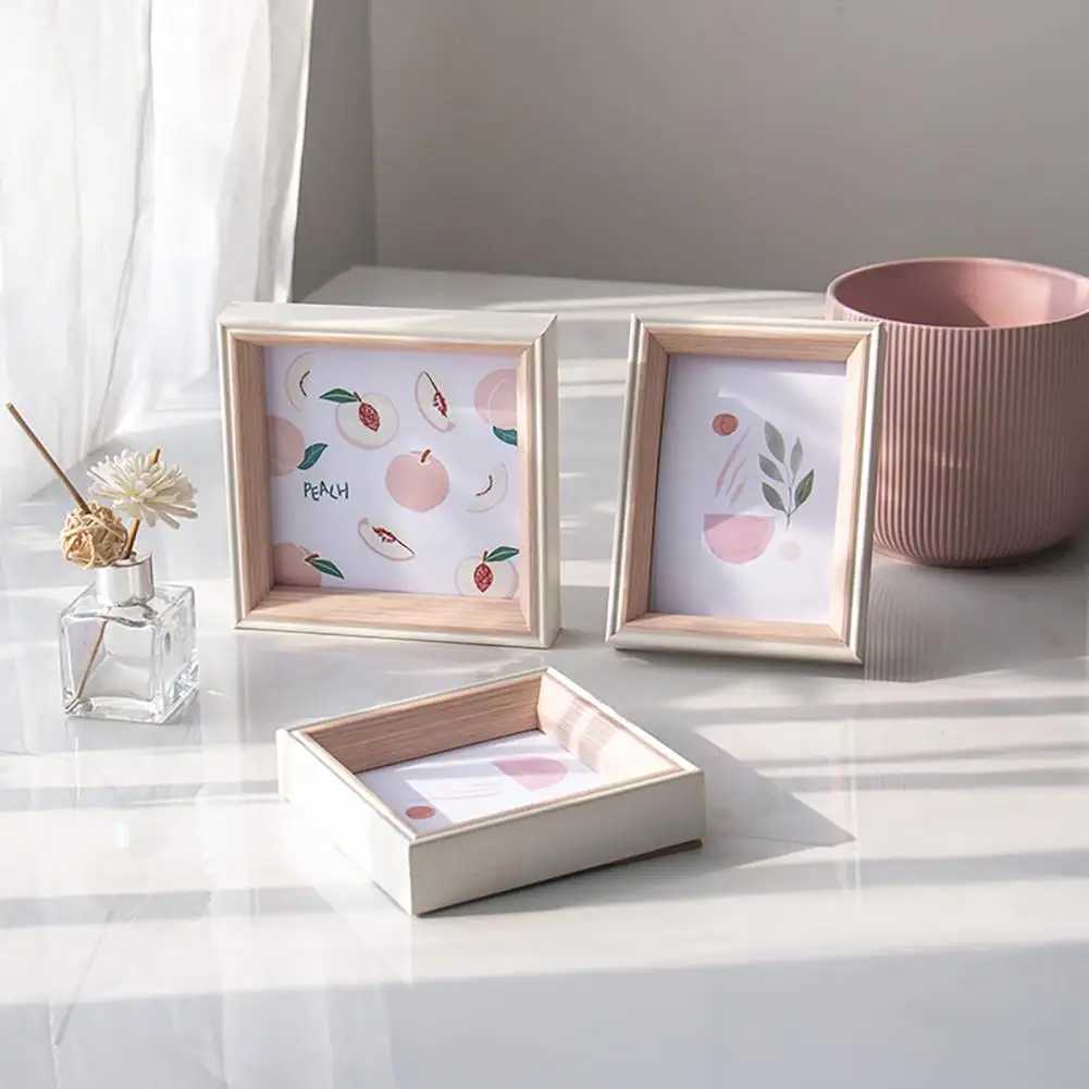 Nordic Wooden Frames Square Holder Picture Display Stand Frame Pictures Photo Decor for Living Room CL241231 H260306