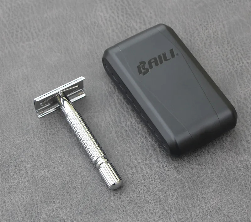 BAILI Safety Razor Chrome Alloy Top quality with Packing Sliver Unscrew The Two-sided turret Manual Shaving razor 1 Blades 241230