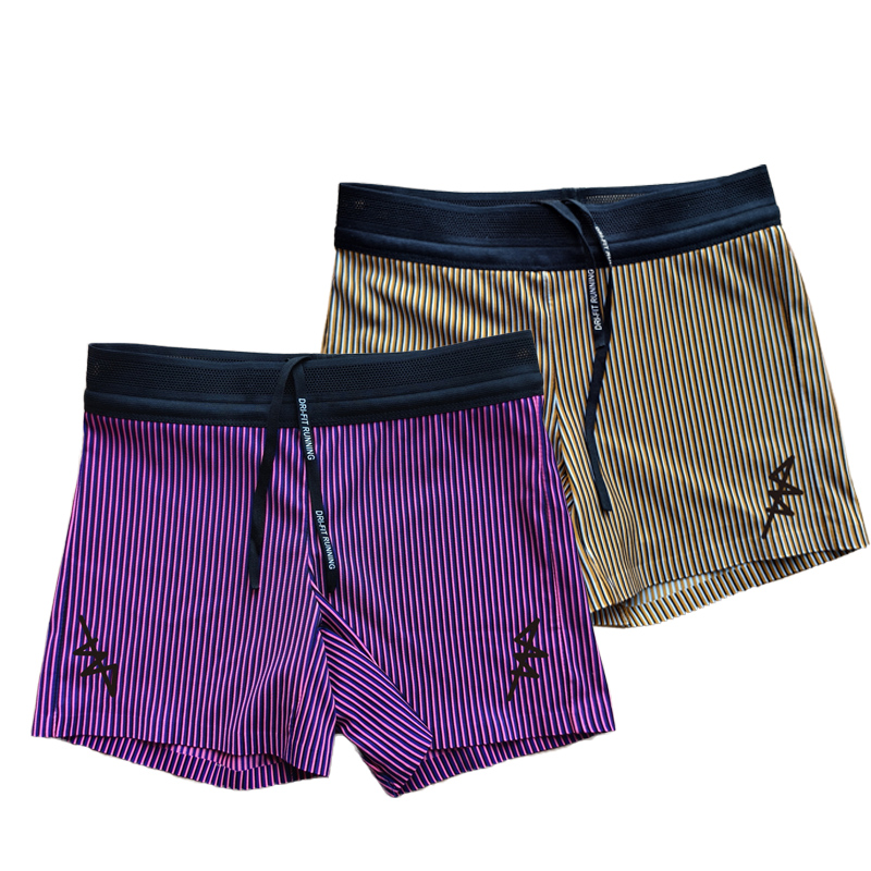 2025 Woman Purple Brown Stripe Marathon Elite Version Custom Singlet Running Shorts Track Field Match Seamless Trunk Custom logo