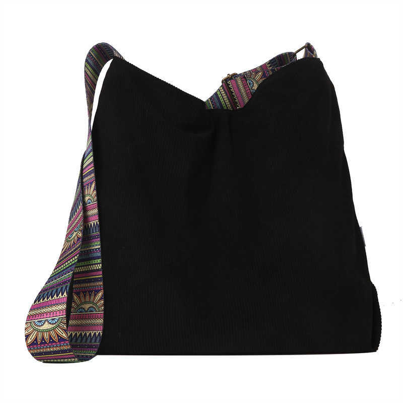 Large Capacity Corduroy Women's Bag Fashion Casual Shoulder Bag Simple Diagonal Canvas Bag 241215