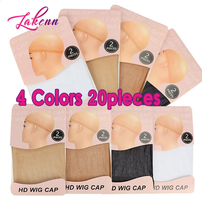 Skinlike HD Wig Cap 10Packs 20Pieces Invisible Sheer Breathable Ultra-Thin Stretchy Stocking Caps For Lace Front Wigs 241230