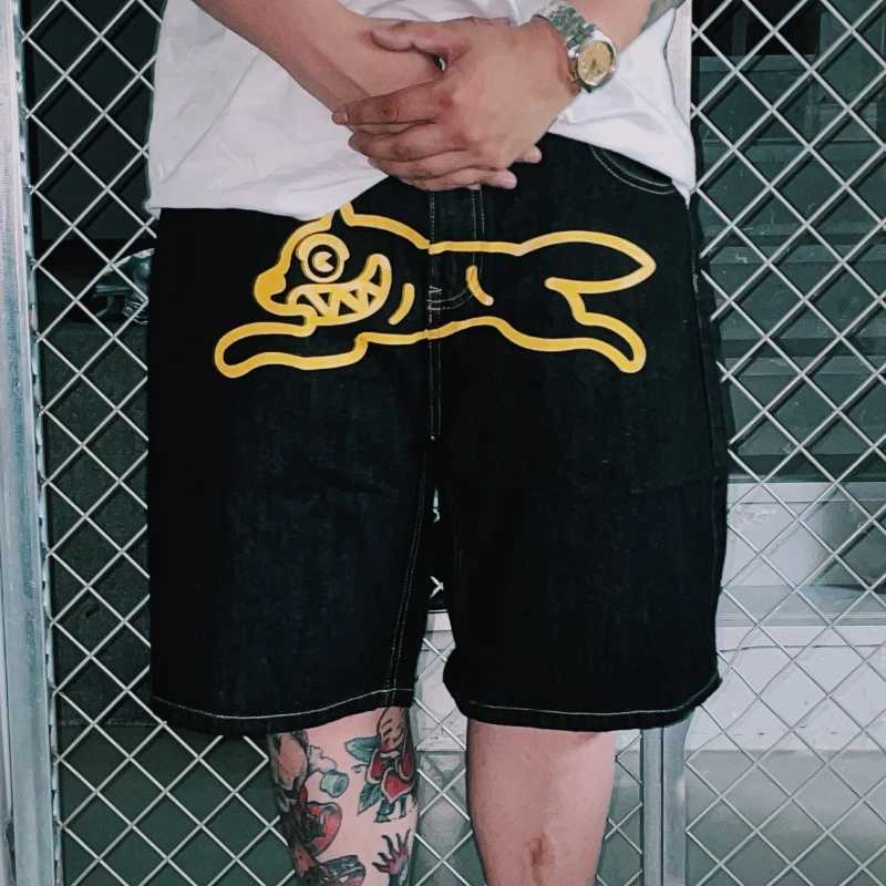 Y2K clothing denim shorts hip-hop trend Harajuku mens streetwear 2023 summer new casual bag jeans shorts W241231