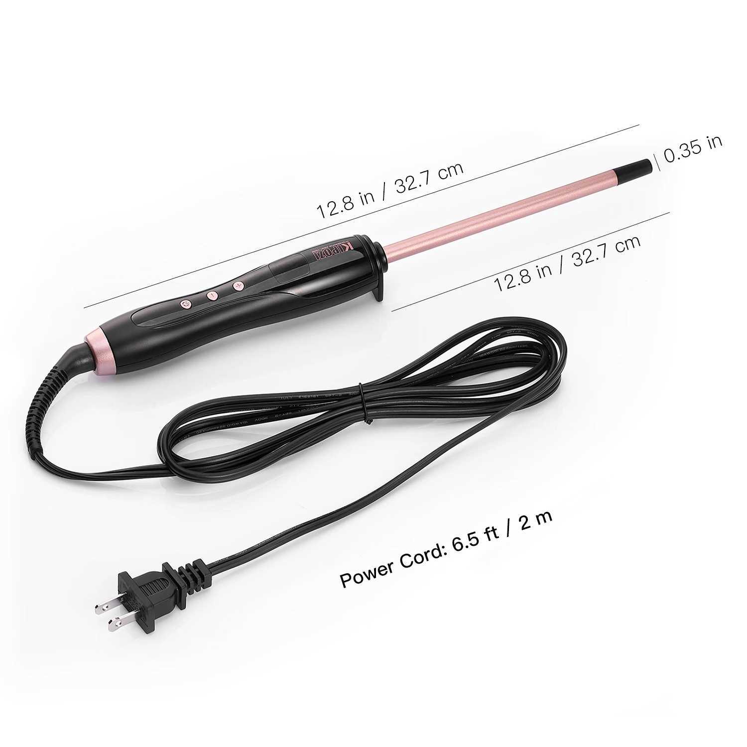 KIPOZ Chopstick Curling Rod 9mm Thin Hair Curling Iron Ceramic Barrel Curler with Adjustable Temperature Dual Voltage Travel Size W241231