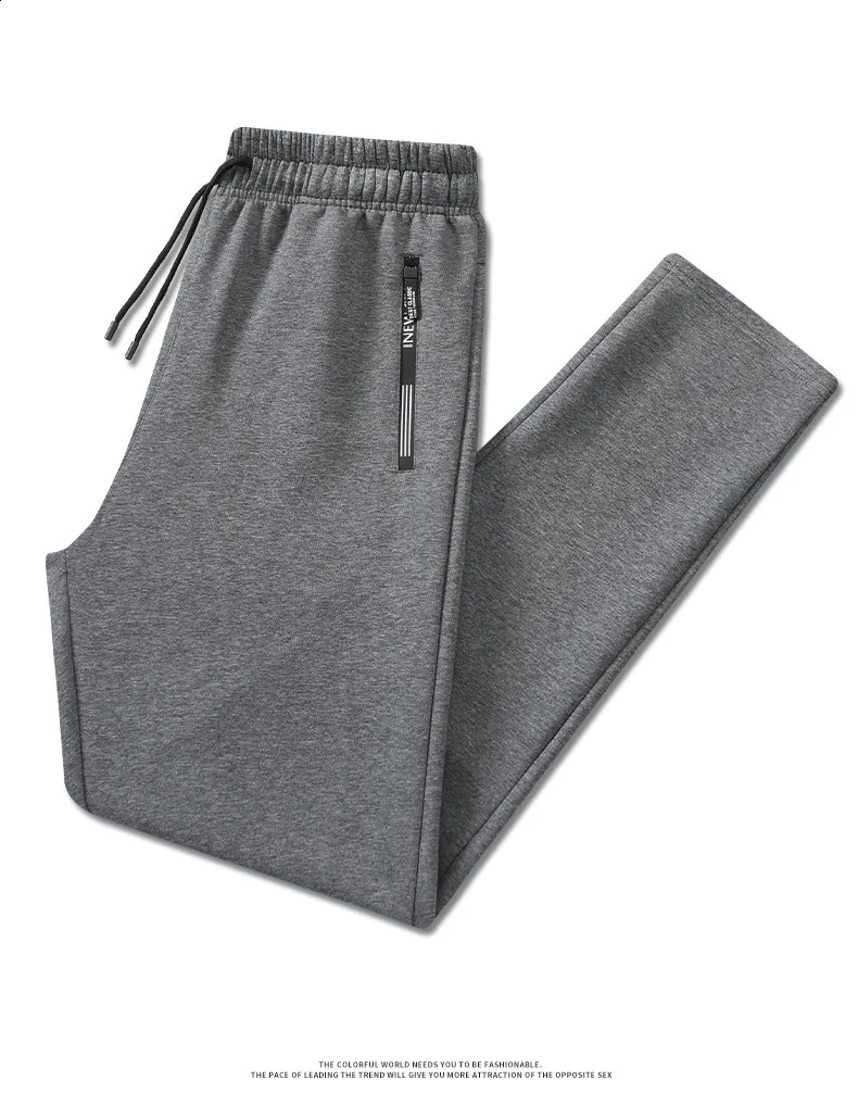 Mens Casual Pants Plus Size L7XL Autumn and Winter Velvet Thick Loose Large Zipper Cotton Warm Trousers 241230Z